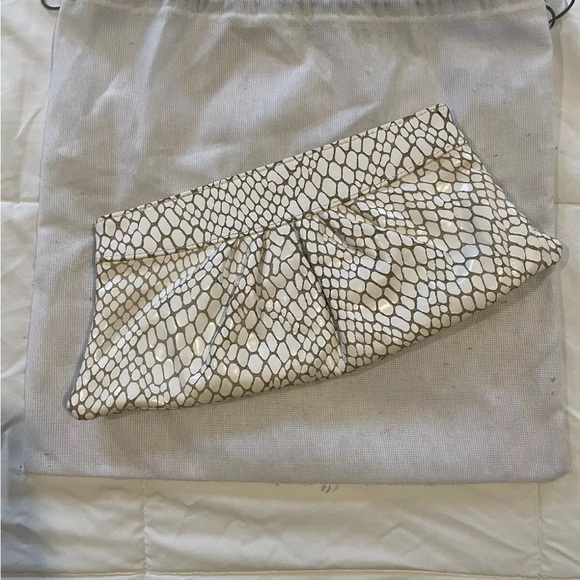 Lauren Merkin Large White Embossed Clutch - Picture 5 of 6